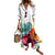 Damen Maxi Kleid Boho Stil Fließend 0