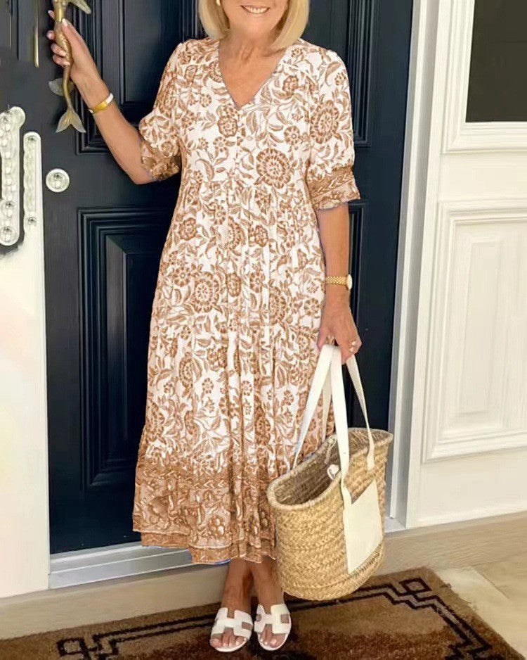 Damen Maxi Kleid Fließend Sommerkleider Atmungsaktives Gewebe 3