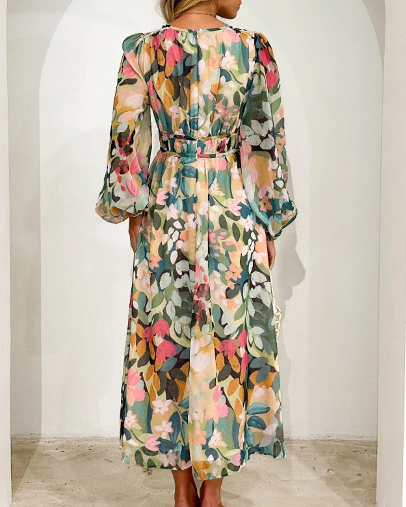 Damen Maxi Kleid Florales Design 4