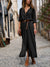 Damen Maxi Kleid Langarm Hemdblusenkleid Polyester für Sommer und Abend 1