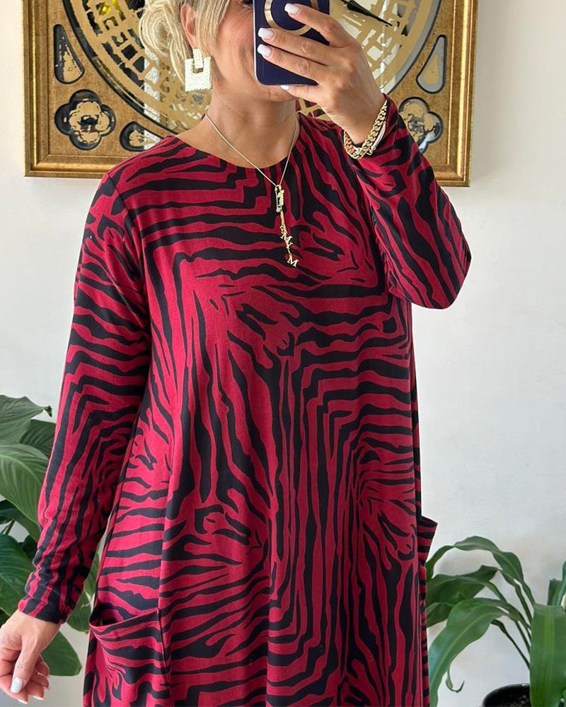 Damen Maxi Kleid Mit Print Und Taschen 1