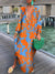Damen Maxi Kleid Mit Tiefer V-Hals Und Verspielt-Muster 3