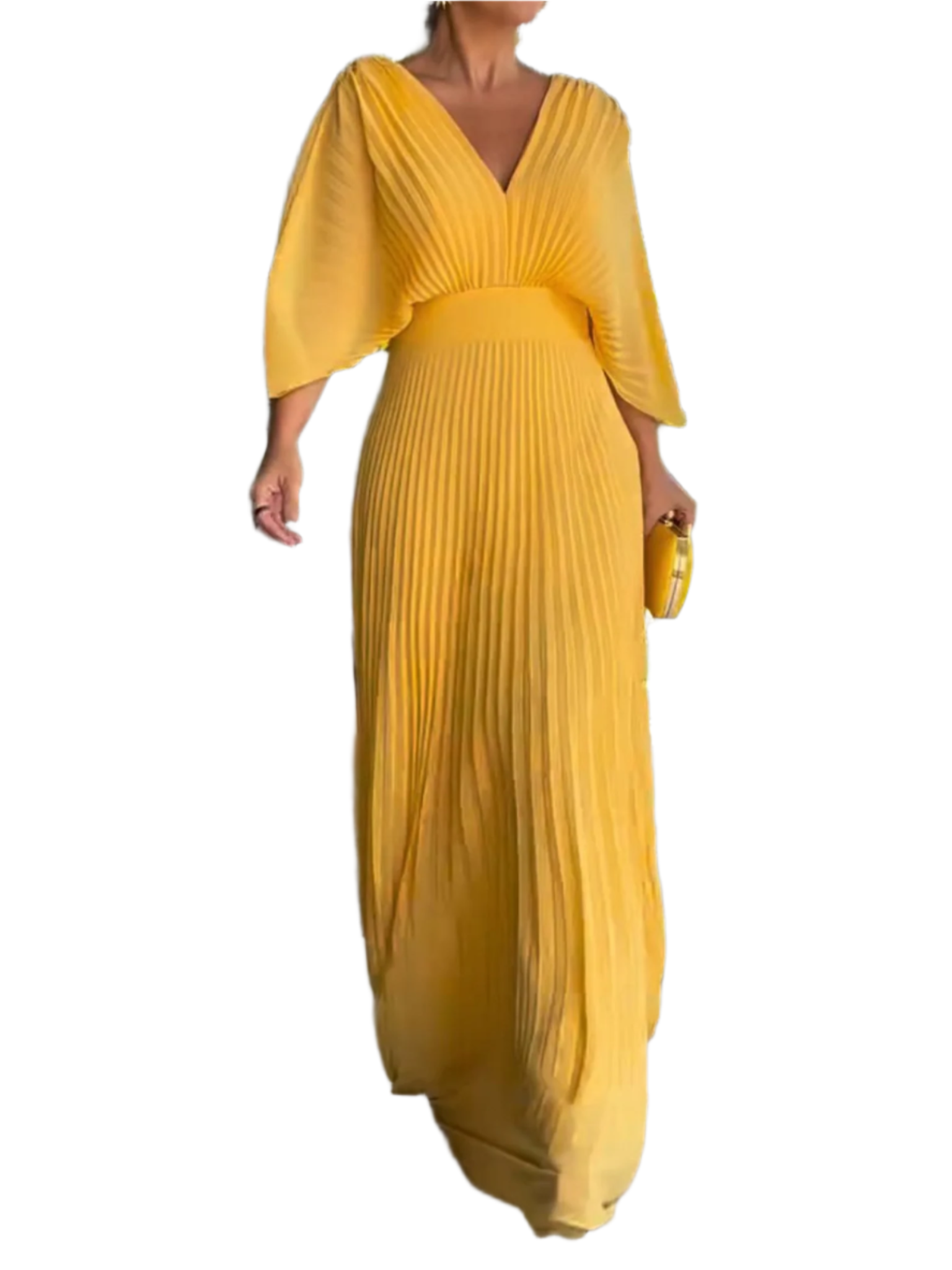 Damen Maxi Kleid Plissiert Modern 0