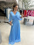 Damen Maxi Kleid Plissiert Modern 5