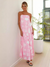Damen Maxi Kleid Tropenmotiv Fließendes Design 11