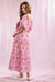 Damen Maxi Kleid mit Blumenmuster und Schleifendetail 4