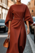 Damen Maxi Kleid mit Gürtel und fließendem Schnitt 6