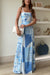 Damen Maxi Kleid mit Schleifenrücken und Druckdesign 3