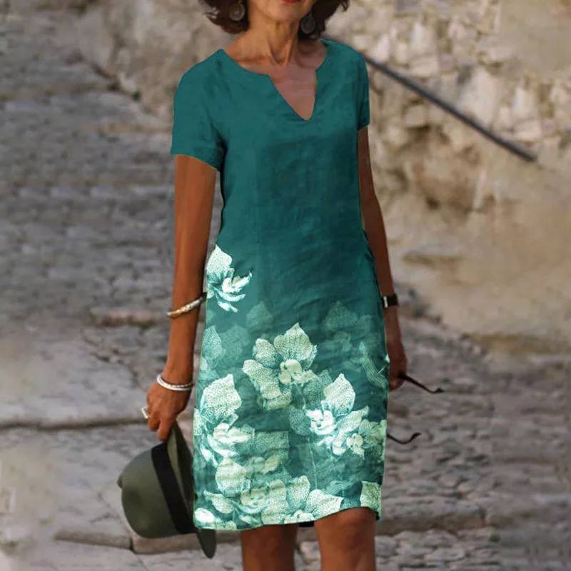 Damen Maxikleid Blumendesign Leichtes Material Ideal für Gartenpartys und Ausflüge 1