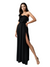 Damen Maxikleid Ein-Schulter Design Atmungsaktives Gewebe Festlich Sommer 0