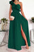 Damen Maxikleid Ein-Schulter Design Atmungsaktives Gewebe Festlich Sommer 3