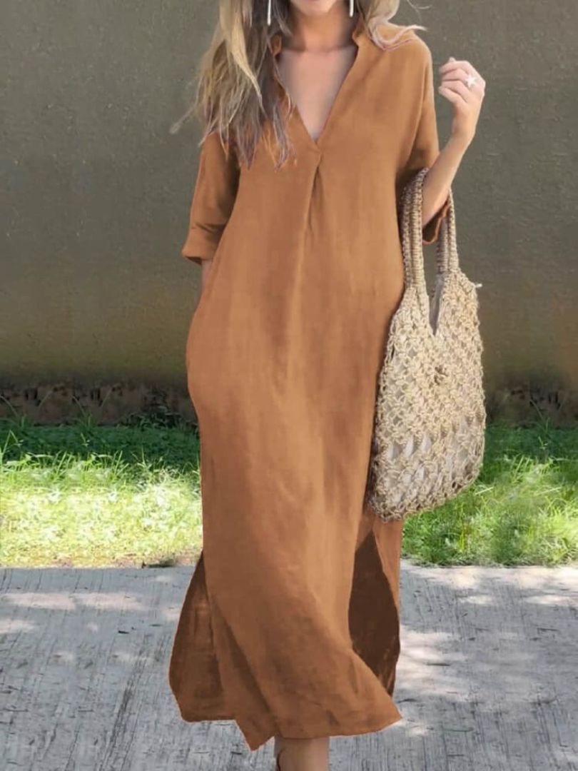 Damen Maxikleid Klassisch Modernes Design 4