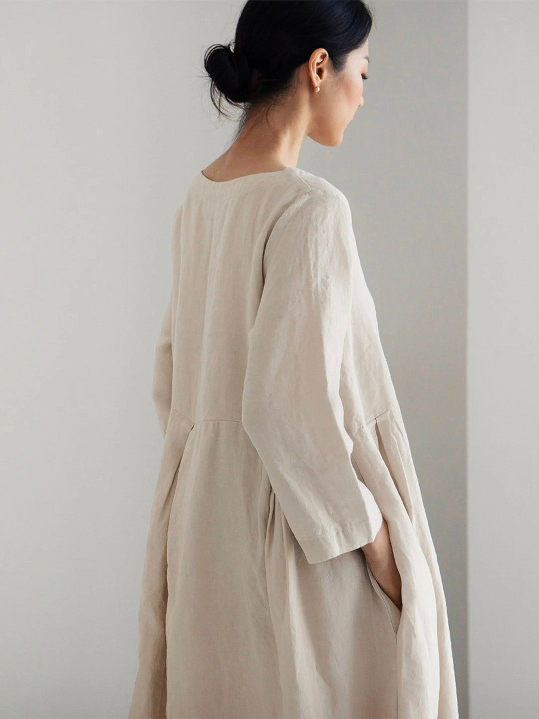 Damen Maxikleid mit Seitentaschen und lockerer Passform 5