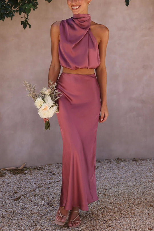 Damen Maxirock Set Modernes Design 9