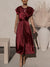 Damen Midi Abendkleid mit Gelaunten Ärmeln und Diagonalem Schnitt 7
