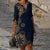 Damen Midi Kleid Blumenmuster Bequem Atmungsaktiv 1