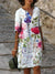 Damen Midi Kleid Blumenmuster Bequem Atmungsaktiv 3