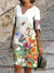 Damen Midi Kleid Blumenmuster Bequem Atmungsaktiv 4