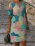 Damen Midi Kleid Blumenmuster Bequem Atmungsaktiv 6