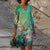 Damen Midi Kleid Blumenmuster Bequem Atmungsaktiv 8
