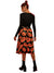 Damen Midi Kleid Kürbis Druck Hochwertiger Stoff 1