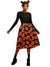 Damen Midi Kleid Kürbis Druck Hochwertiger Stoff 2
