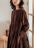 Damen Midi Kleid Langarm Corduroy 4