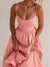 Damen Midi Kleid U-Ausschnitt Plissierte Spaghetti-Träger 3
