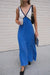 Damen Midi Kleid V-Ausschnitt Kontrastfarben 12