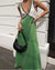 Damen Midi Kleid V-Ausschnitt Kontrastfarben 1