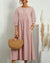 Damen Midikleid mit Rundhalsausschnitt und Laternenärmeln 2