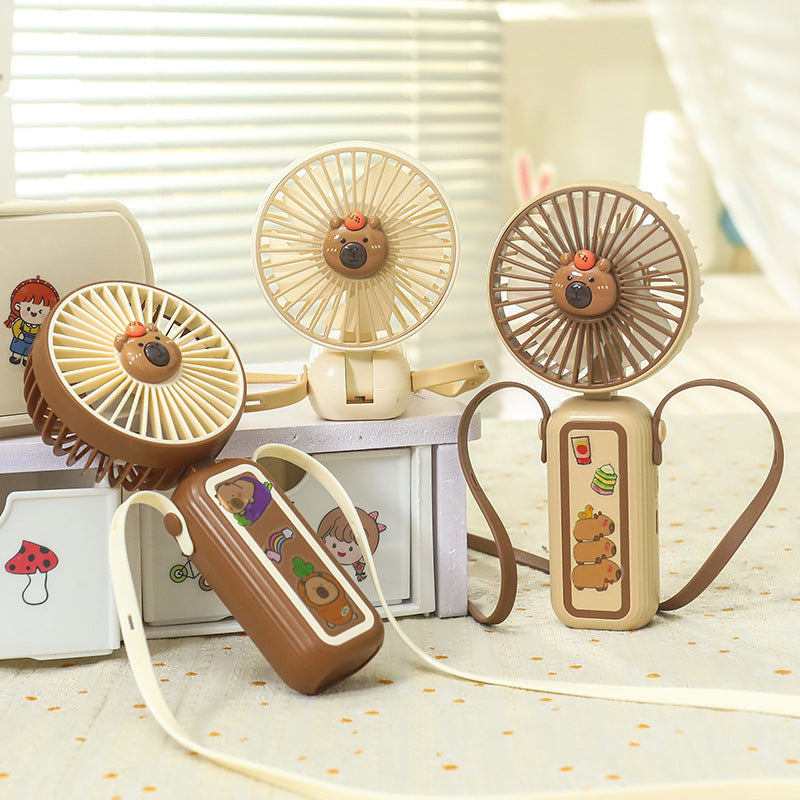 Damen Mini-Handventilator im Niedlichen Tierdesign Tragbar USB Wiederaufladbar 1