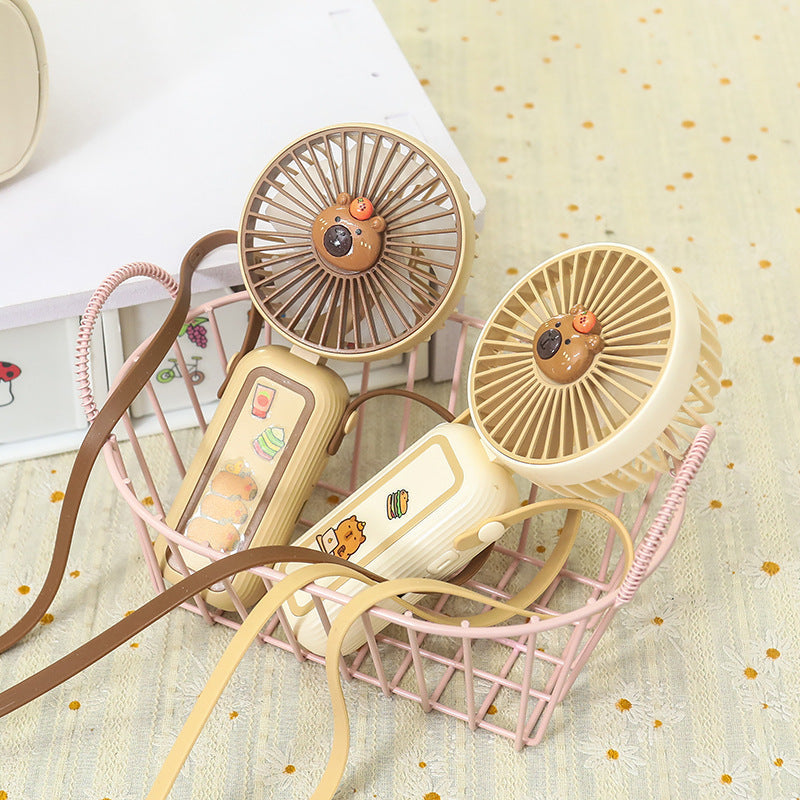 Damen Mini-Handventilator im Niedlichen Tierdesign Tragbar USB Wiederaufladbar 4