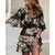 Damen Mini Kleid Blumendruck Sommerstil 2