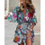 Damen Mini Kleid Blumendruck Sommerstil 3