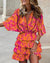 Damen Mini Kleid Blumendruck Sommerstil 5