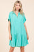 Damen Mini Kleid Button-Down Leinen-Mix 1