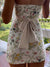 Damen Mini Kleid Floral Körperbetont Mit Abnehmbaren Rückengürtel 1
