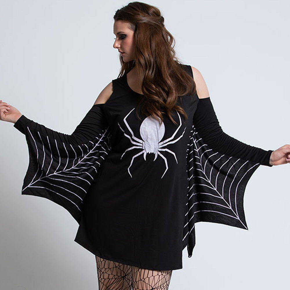 Damen Mini Kleid Gothic Spider Halloween Kostüm 2
