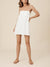 Damen Mini Kleid Spaghetti-Träger Baumwolle Leinen Freizeit 5
