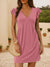 Damen Mini Kleid V-Ausschnitt Rüschenshulter 10