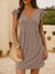 Damen Mini Kleid V-Ausschnitt Rüschenshulter 7