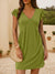 Damen Mini Kleid V-Ausschnitt Rüschenshulter 9