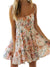 Damen Mini Kleid mit Blumenmuster und Spaghettiträgern 0