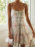 Damen Mini Kleid mit Blumenmuster und Spaghettiträgern 4