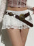 Damen Mini Rock mit doppelter Spitze und hohem Bund 3