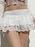 Damen Mini Rock mit doppelter Spitze und hohem Bund 4