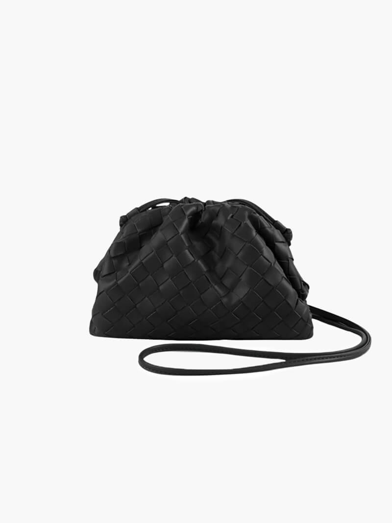 Damen Mini Tasche Geflochtenes Vegan Leder 0