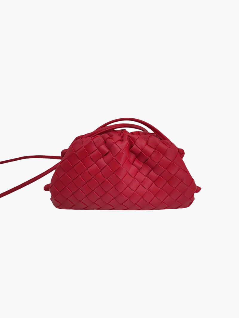Damen Mini Tasche Geflochtenes Vegan Leder 10