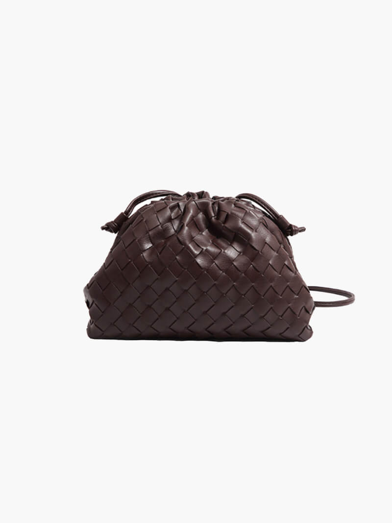 Damen Mini Tasche Geflochtenes Vegan Leder 11